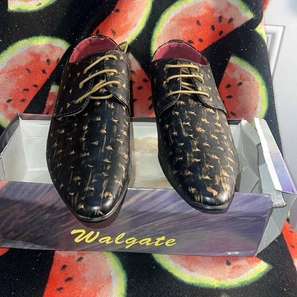 Black and Gold Men's Dress Shoes